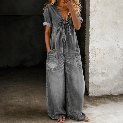 Maya | Denim-jumpsuit med vide ben