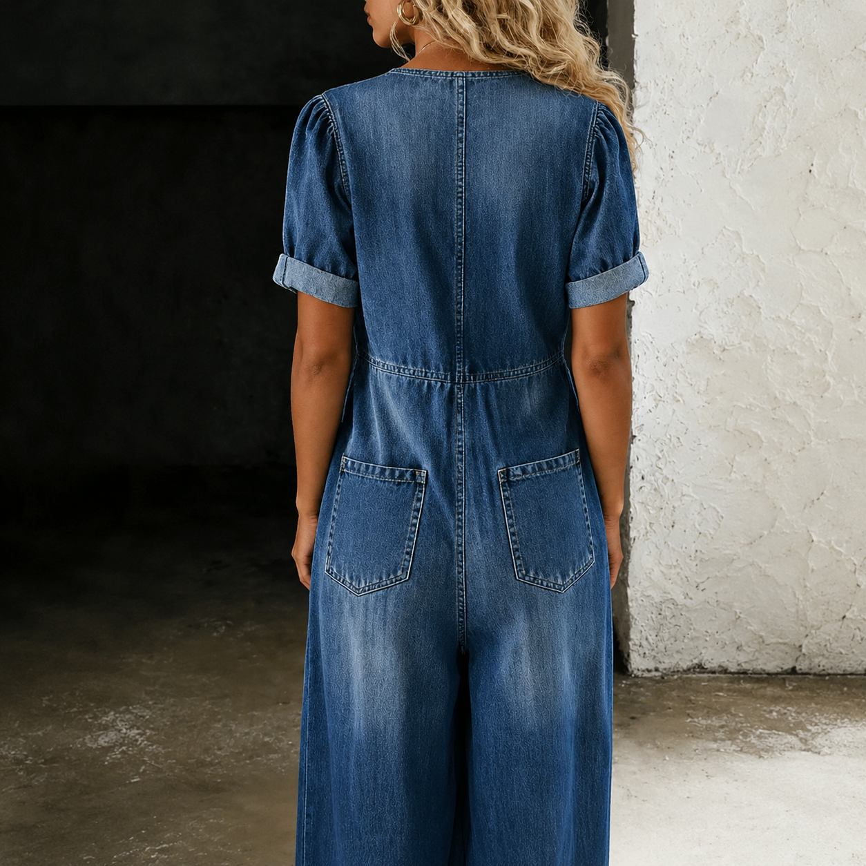 Maya | Denim-jumpsuit med vide ben