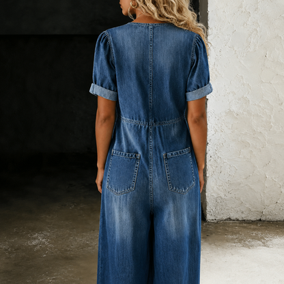 Maya | Denim-jumpsuit med vide ben