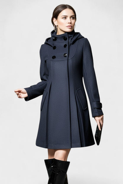 Lenka™ | Elegant frakke med hætte