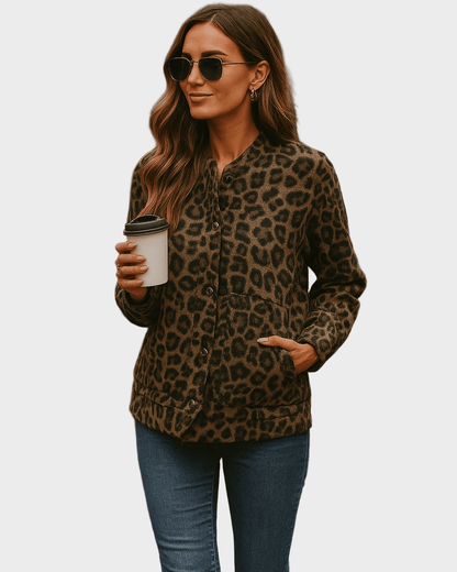 Leona | Leopard Bomberjakke