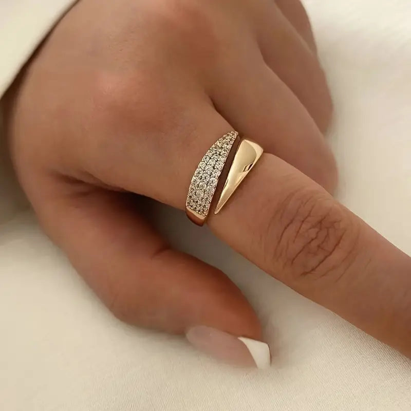 Elegant Guldring med Funklende Sten (1+1 GRATIS)