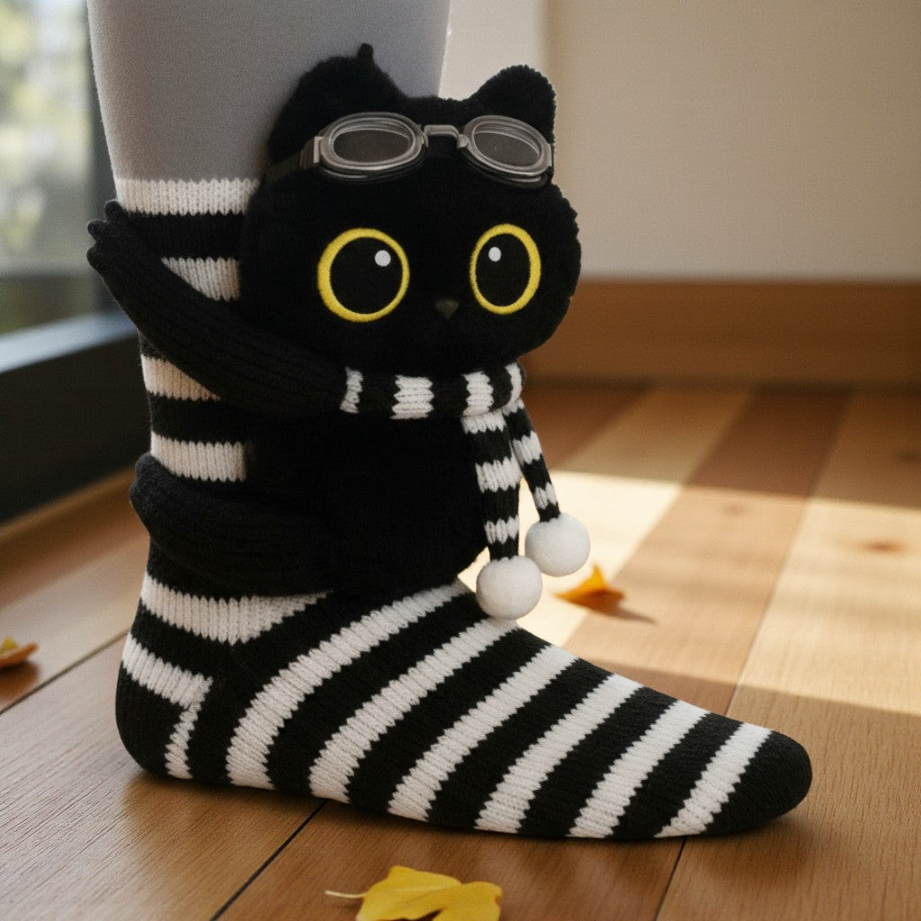 Tobias™ | Stribet kat sokker