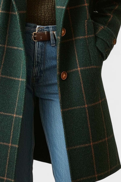 Yrsa™ | Elegant tweedfrakke i ternet mønster